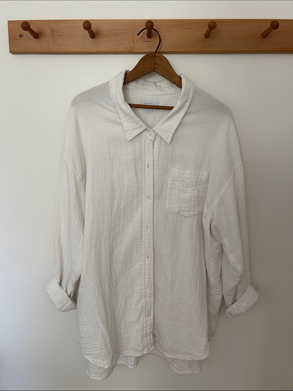 Little Moon AirPlush Cotton Sail Shirt, White, Large
